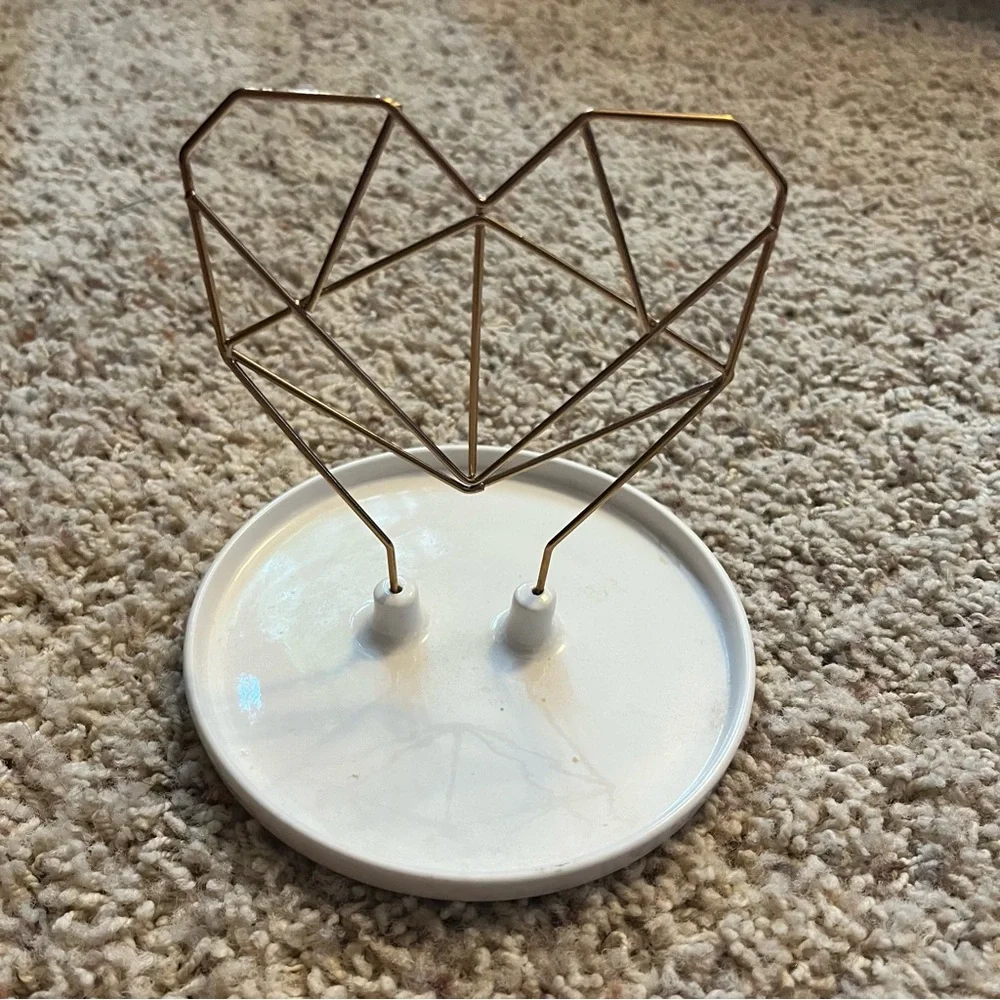 Ceramic and Metal Jewelry Holder and Catch All Dish